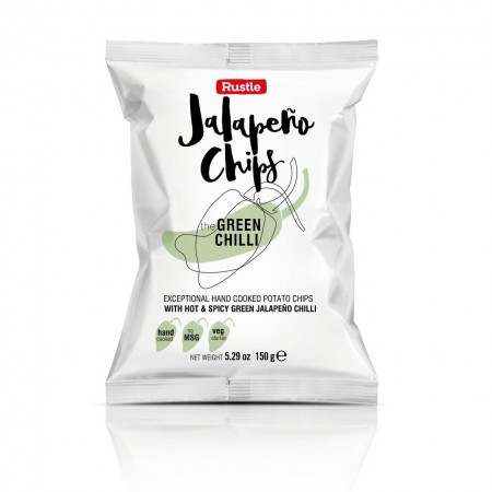 Rustle Crisps - Hot & Spicy Green Jalapeno Chilli 12 x 150g